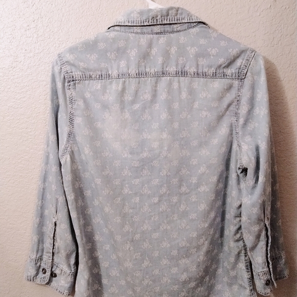 Seven floral denim button-up top - Picture 3 of 7